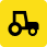 ícono de tractor sobre fondo amarillo